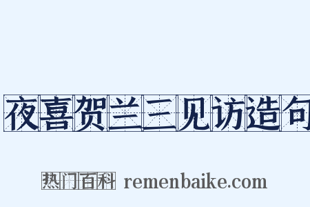 夜喜贺兰三见访造句是什么意思的图片